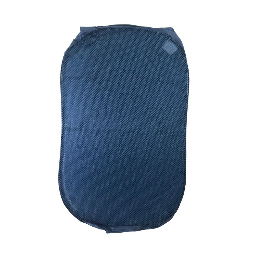 Collapsible mesh laundry basket blue